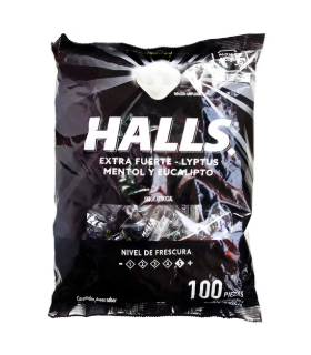 HALLS NEGRO BOLSA 100UND