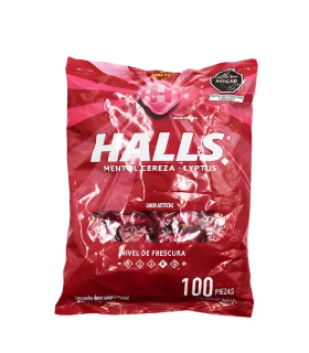 HALLS ROJO BOLSA X 100UND